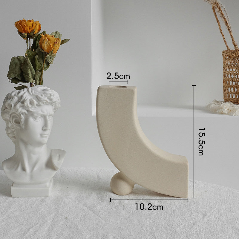 Minimalist Ceramic Vase Dry Flower Ornament Vases