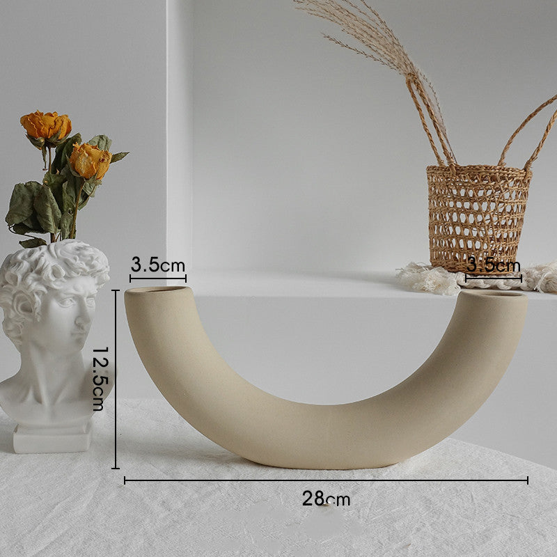 Minimalist Ceramic Vase Dry Flower Ornament Vases