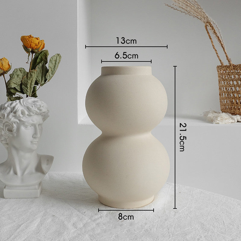 Minimalist Ceramic Vase Dry Flower Ornament Vases