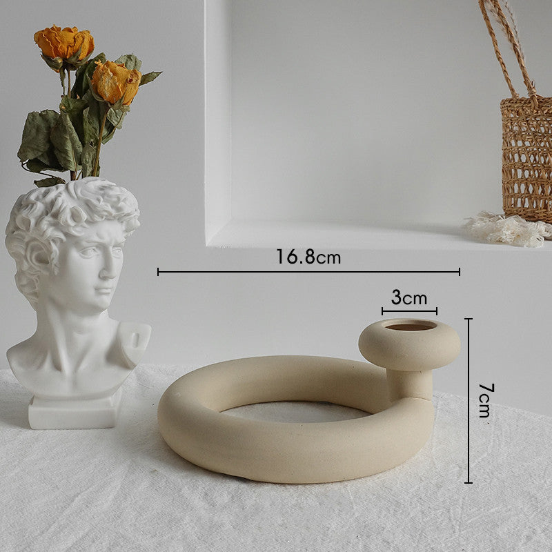 Minimalist Ceramic Vase Dry Flower Ornament Vases