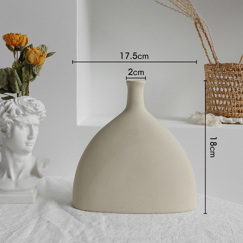 Minimalist Ceramic Vase Dry Flower Ornament Vases