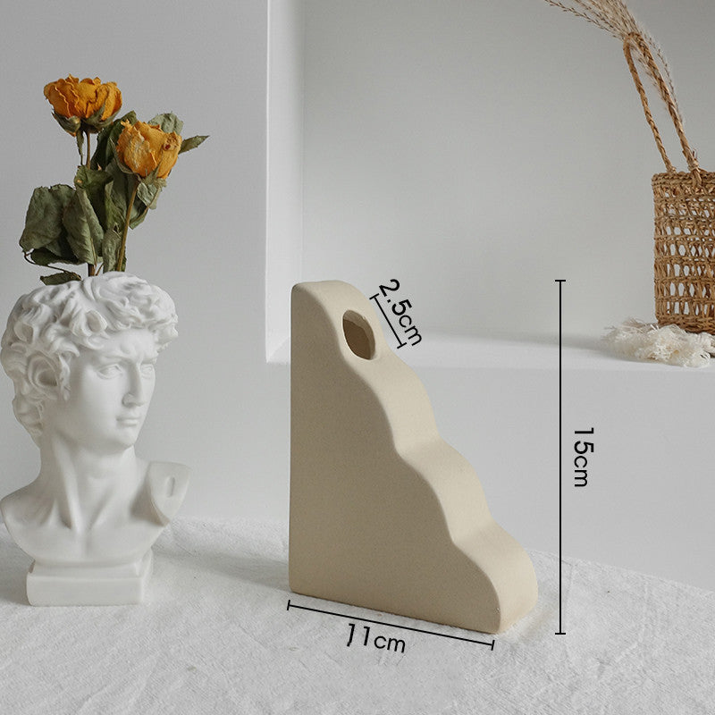 Minimalist Ceramic Vase Dry Flower Ornament Vases