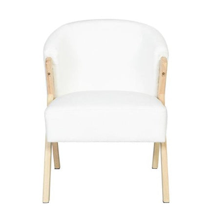 White Upholstery chair | Solid Wood Frame