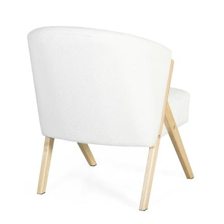 White Upholstery chair | Solid Wood Frame