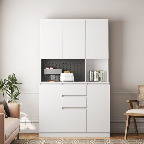 Charging Station, Freestanding Buffet Cabinet With Drawer Sideboard