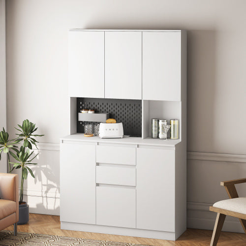 Charging Station, Freestanding Buffet Cabinet With Drawer Sideboard