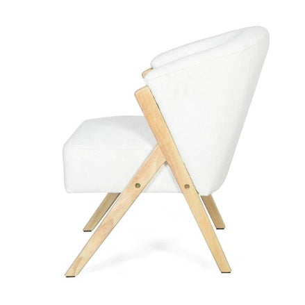 White Upholstery chair | Solid Wood Frame